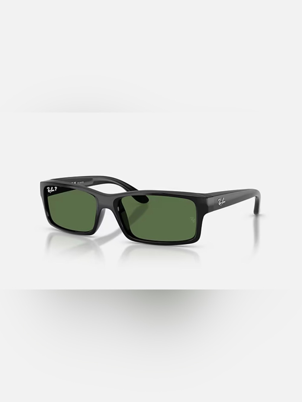 Ray-Ban Black Frame Sunglasses with Green Lenses